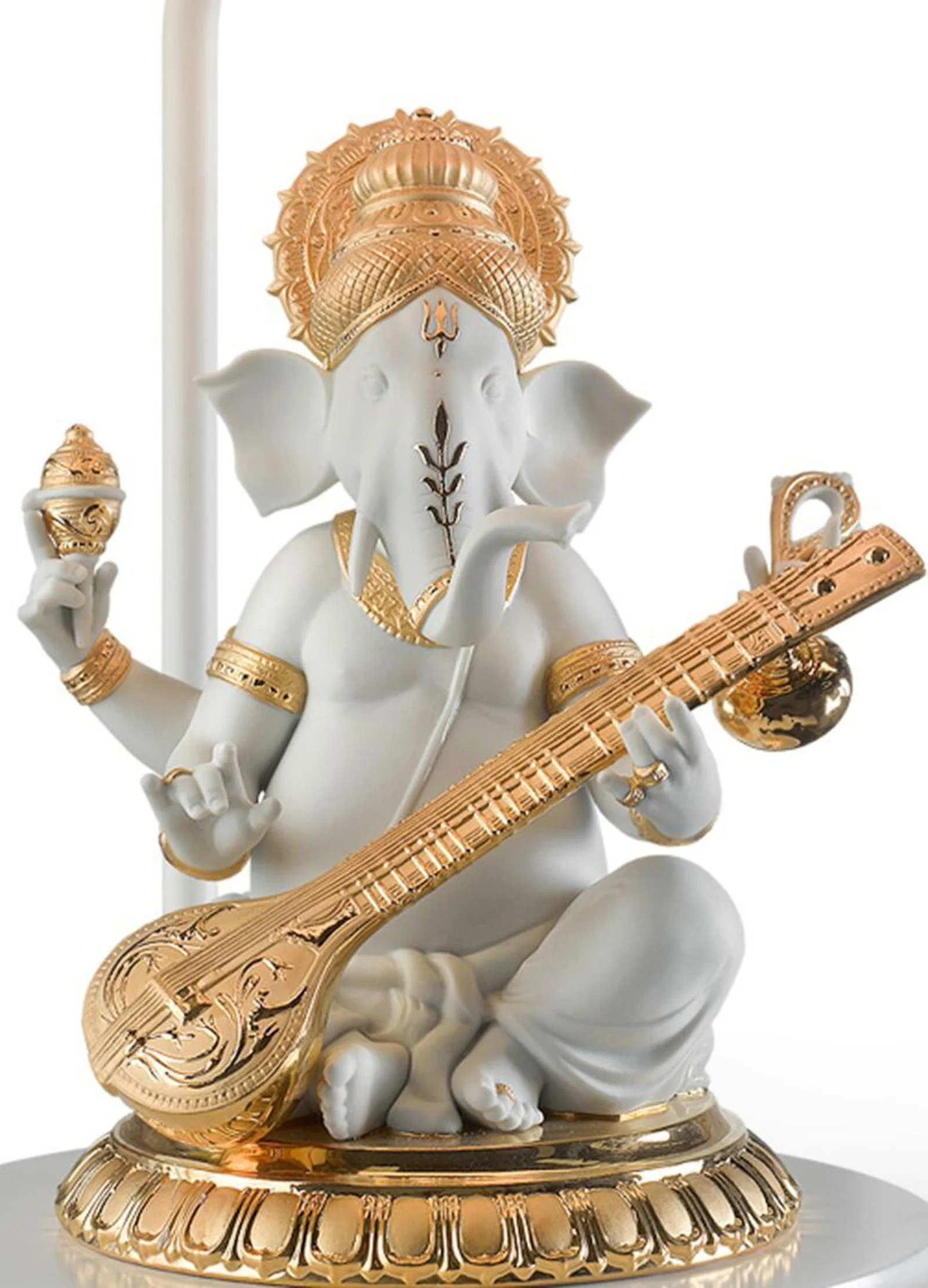 Lladro Veena Ganesha Table Lamp Golden Luster (US) - Image 3