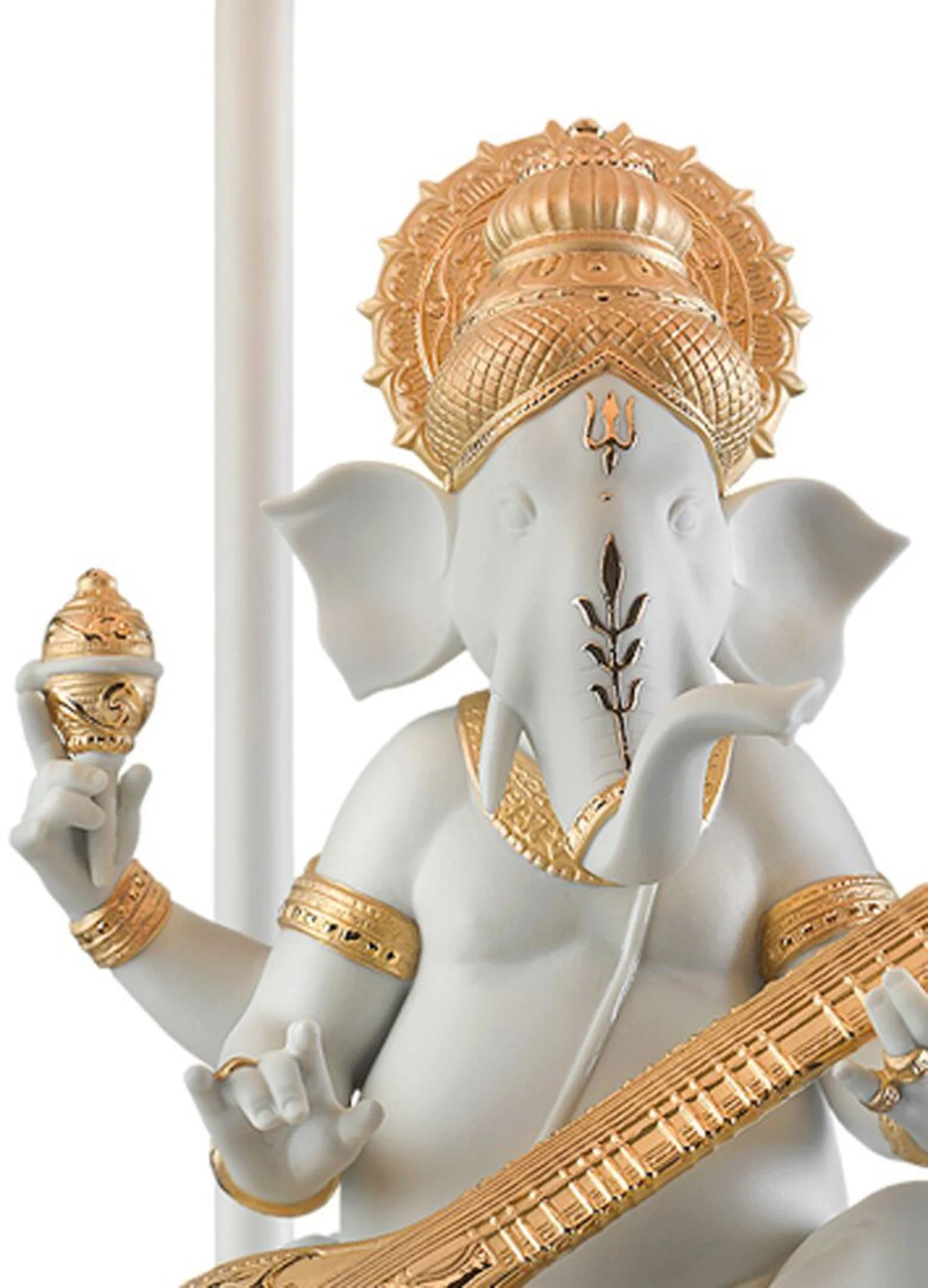 Lladro Veena Ganesha Table Lamp Golden Luster (US) - Image 4