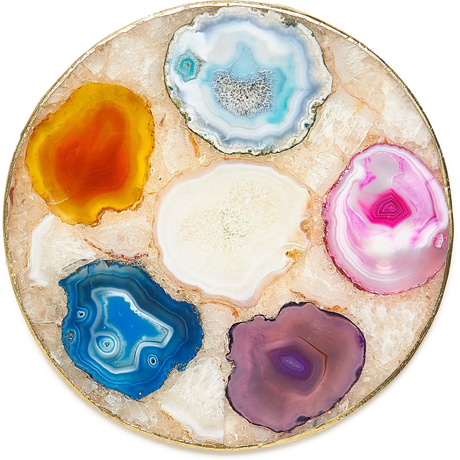 Maitland Smith Agate Trivets With Gold Trim - Image 2