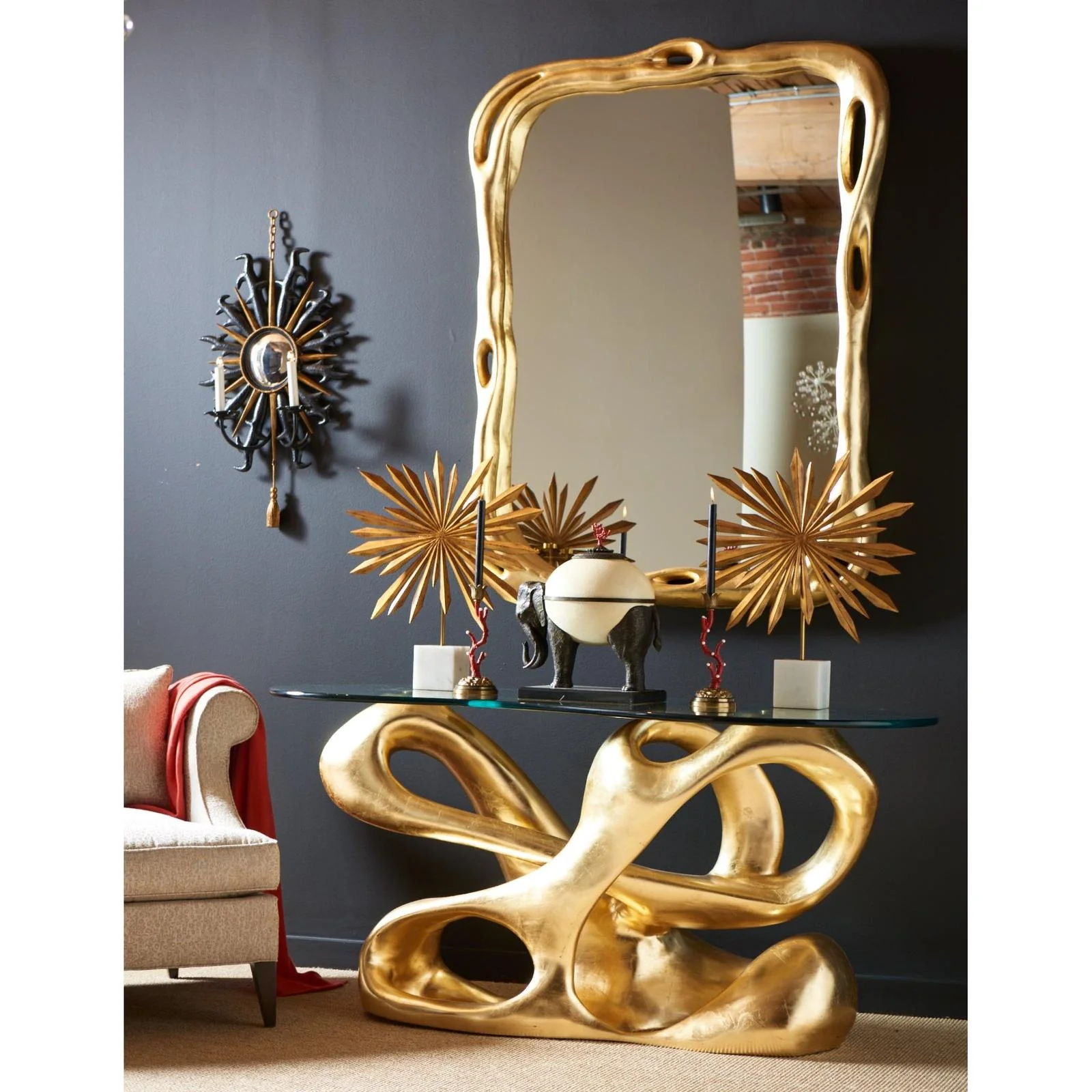 Maitland Smith Biomorphic Console Table - Image 2