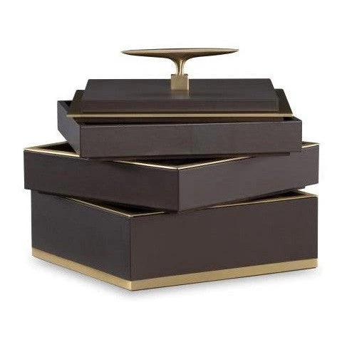Maitland Smith Brown Compartment Box - Image 3