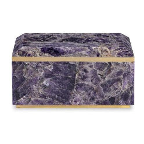 Maitland Smith Large Amethyst Box With Brass - Image 2