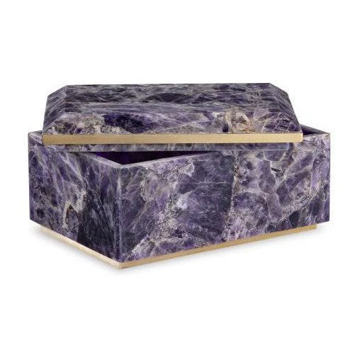 Maitland Smith Large Amethyst Box With Brass - Image 3