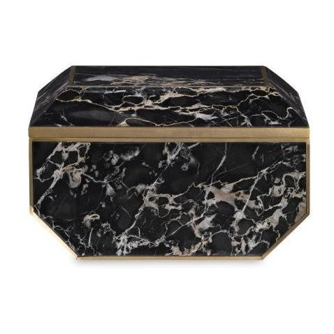 Maitland Smith Large Brass And Golden Portoro Box - Image 2