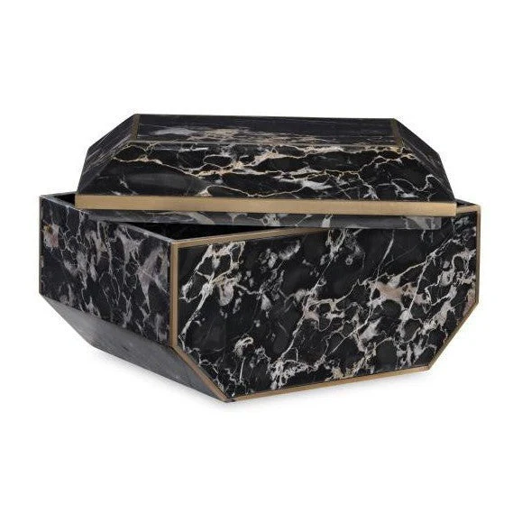 Maitland Smith Large Brass And Golden Portoro Box - Image 3