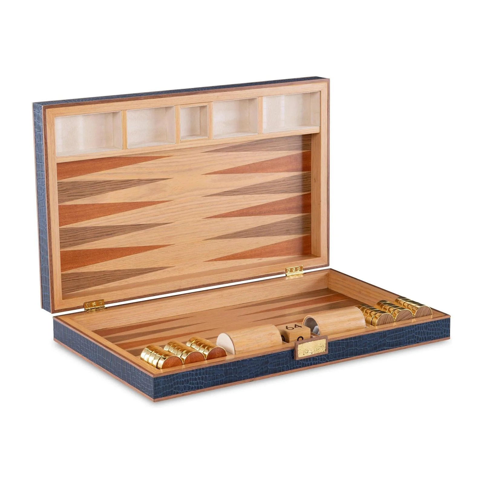 Maitland Smith Navy Leather Game Board - Image 3