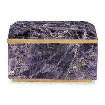 Maitland Smith Small Brass And Amethyst Box - Image 2