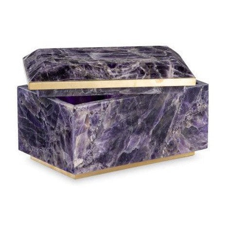 Maitland Smith Small Brass And Amethyst Box - Image 3