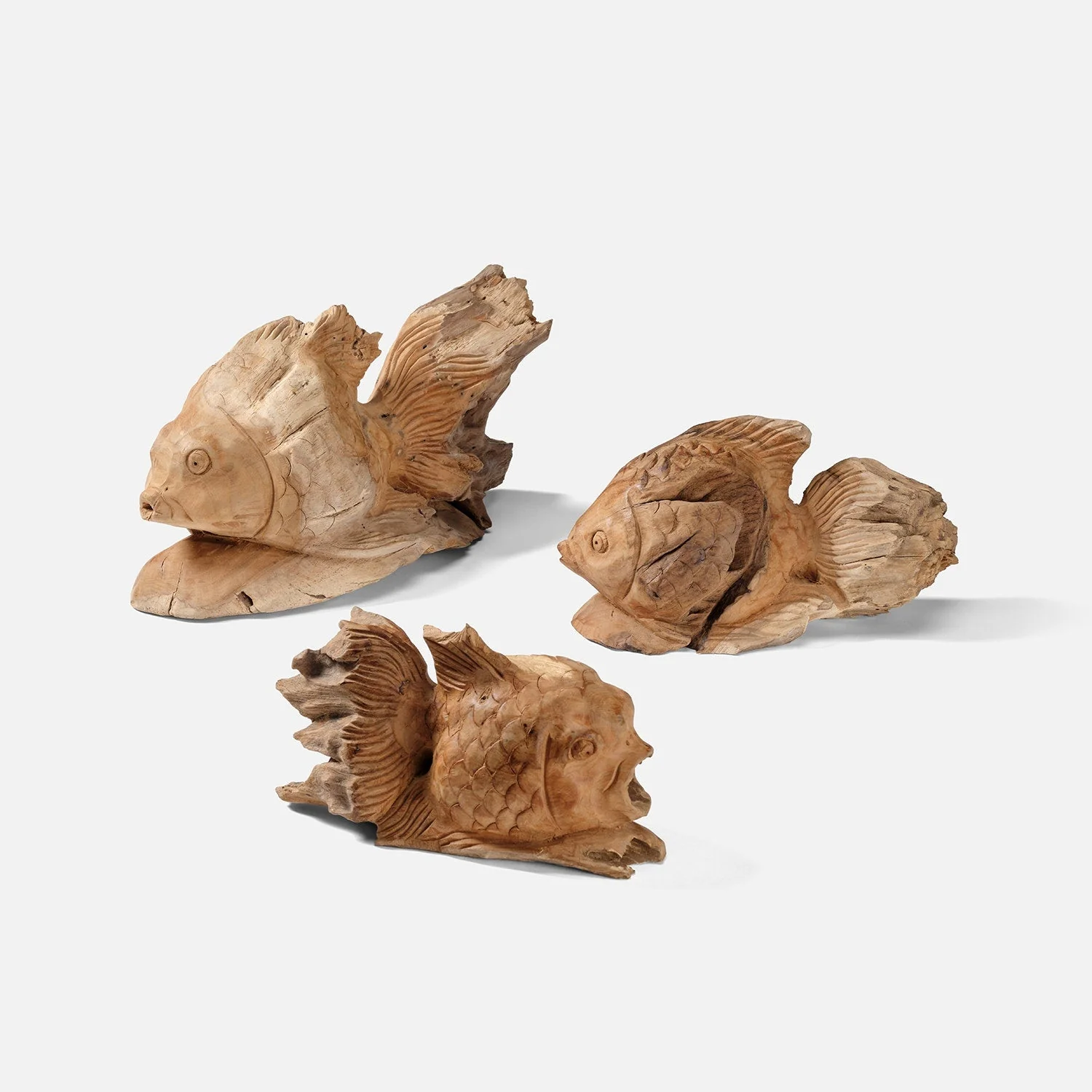 Merlin Carved Fish Sculpture - Set of 3 - Image 7