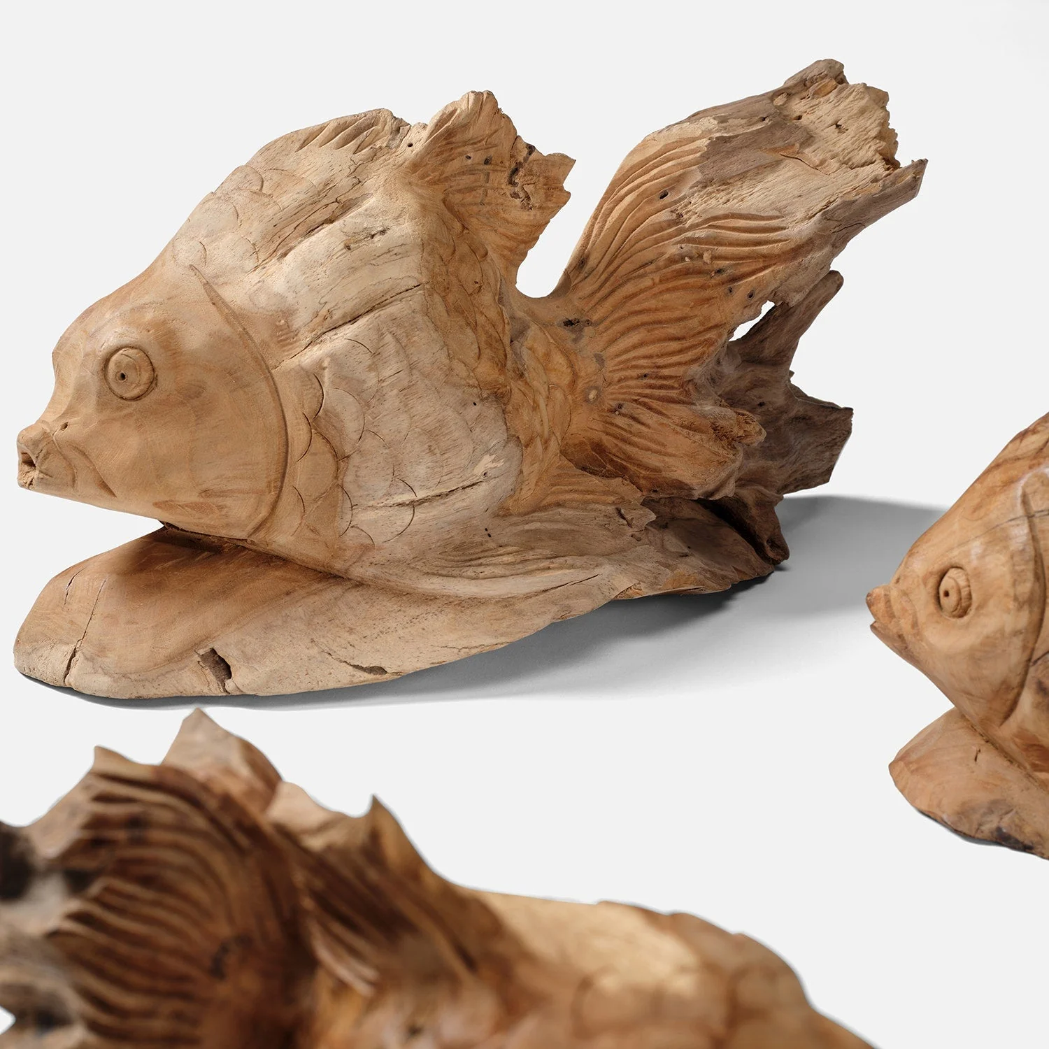 Merlin Carved Fish Sculpture - Set of 3 - Image 8