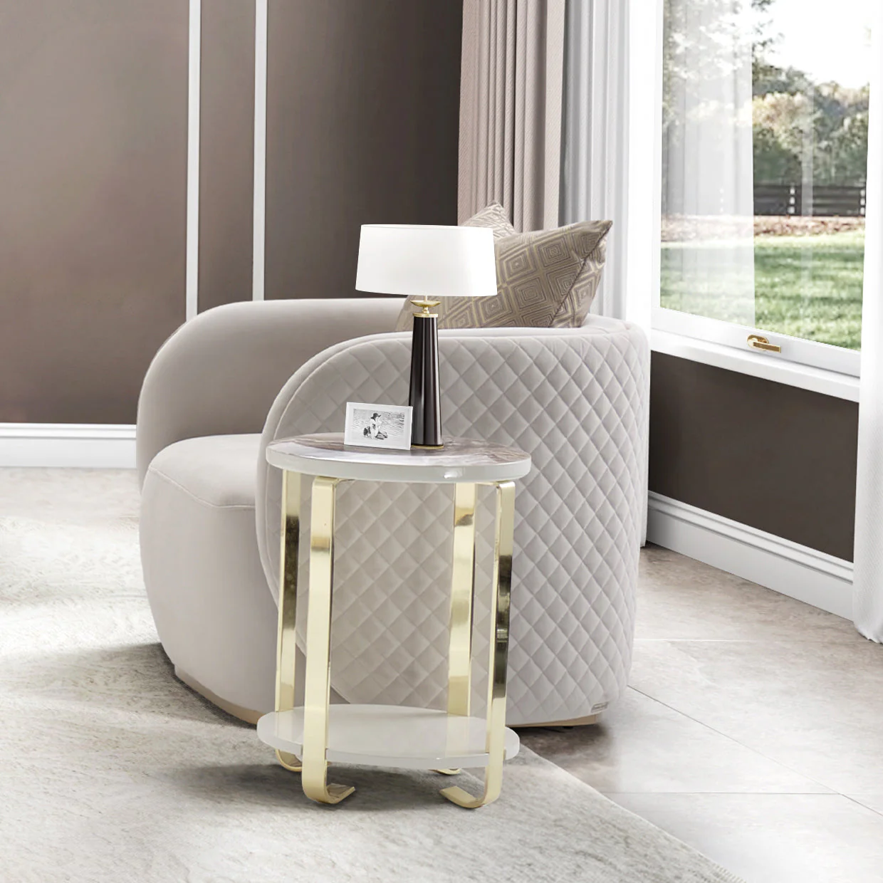 Michael Amini Ariana Chairside Table - Image 2