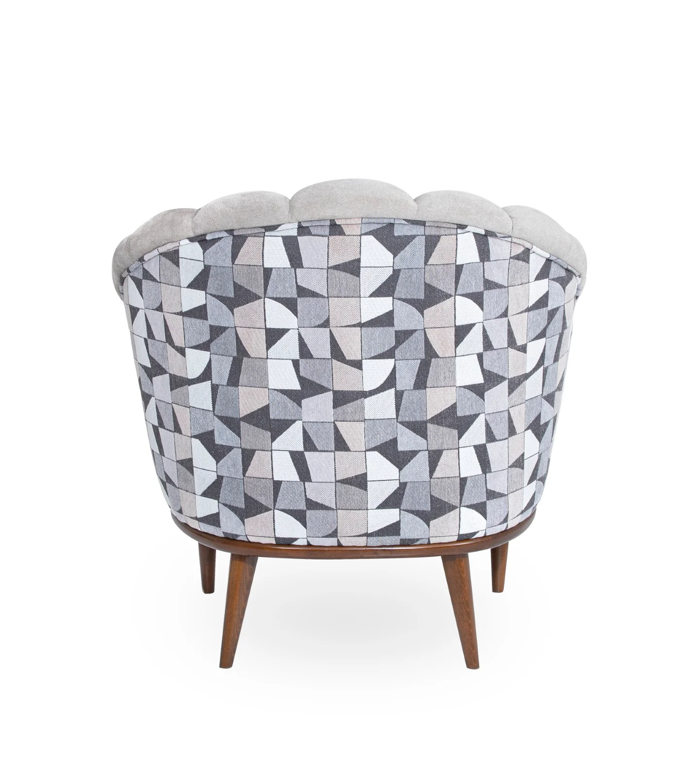 Michael Amini Balboa Chenille Accent Chair - Beach Gray/Warm Walnut - Image 6