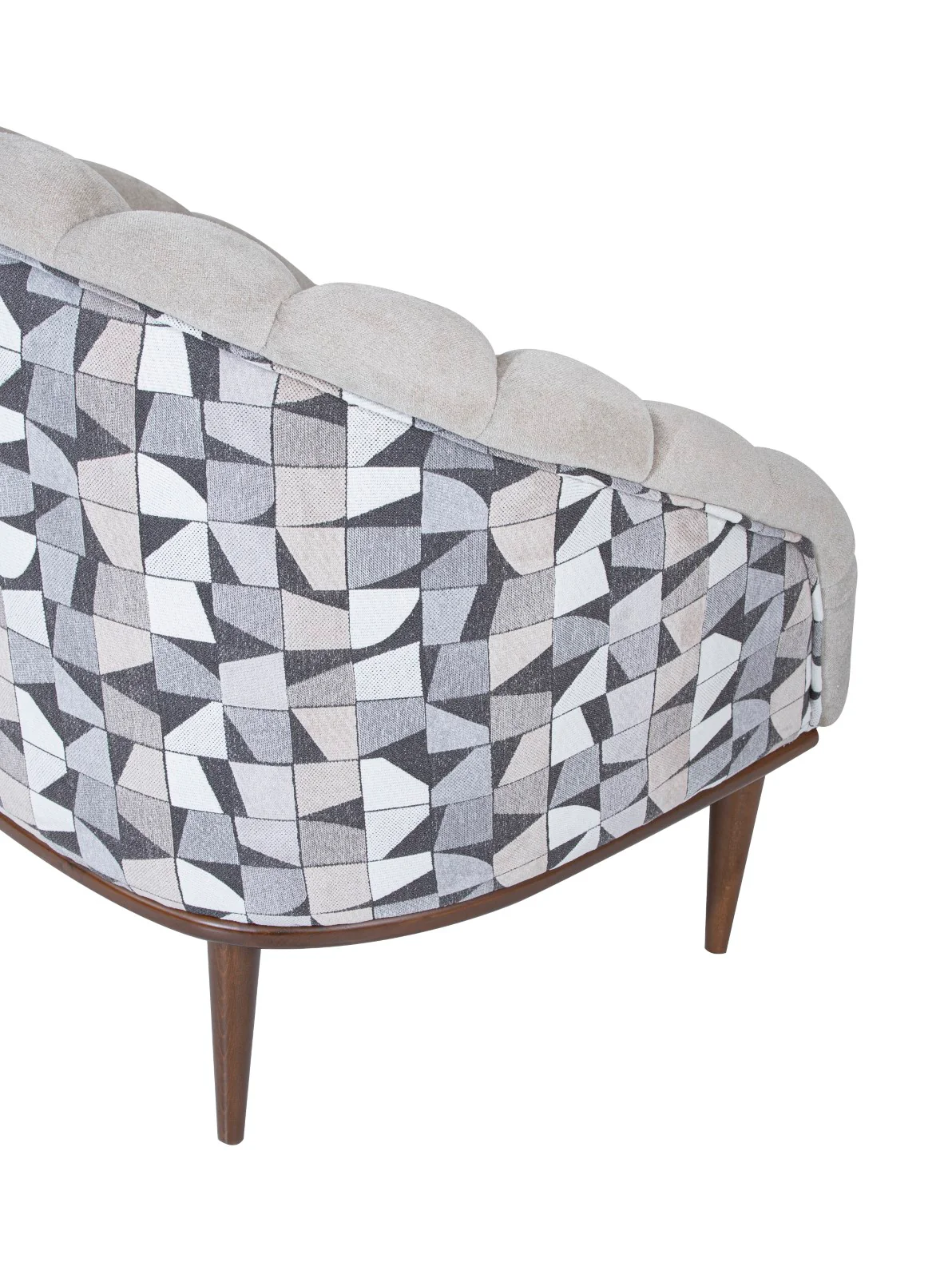 Michael Amini Balboa Chenille Accent Chair - Beach Gray/Warm Walnut - Image 7