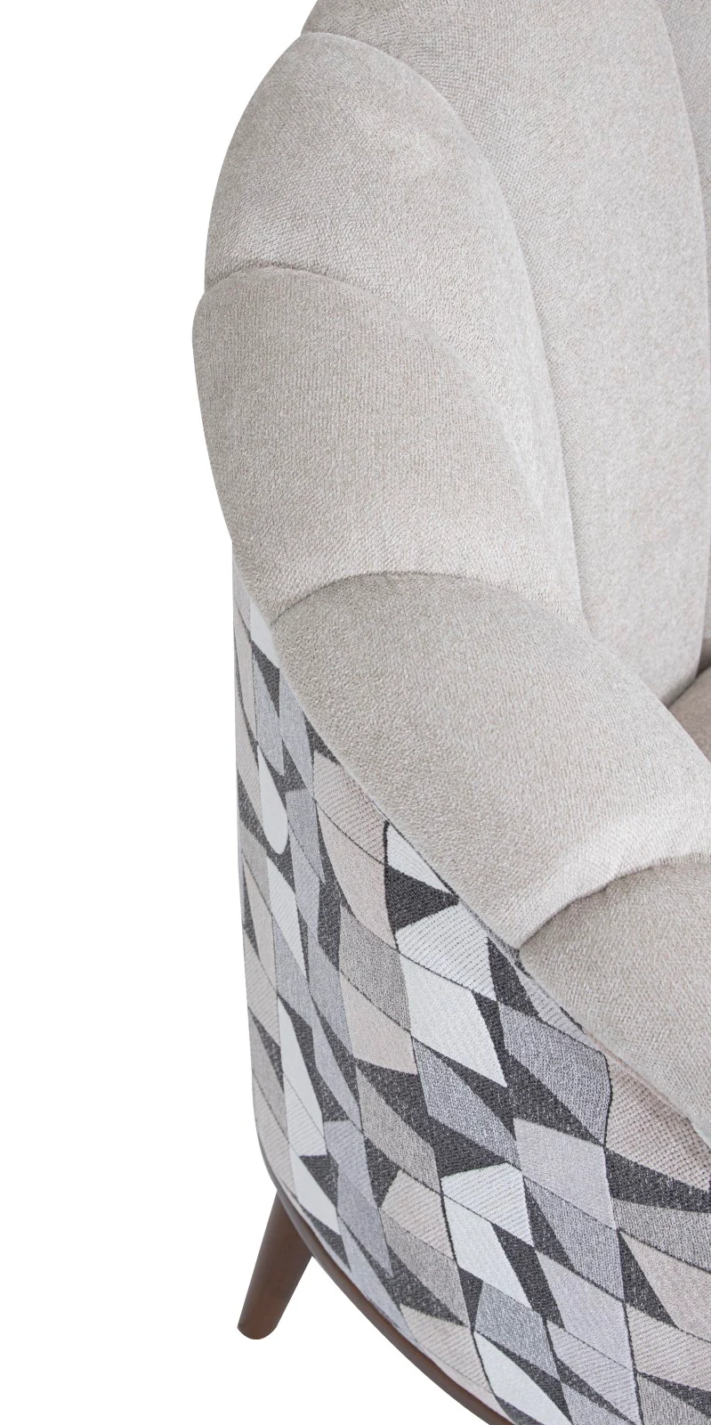 Michael Amini Balboa Chenille Accent Chair - Beach Gray/Warm Walnut - Image 9