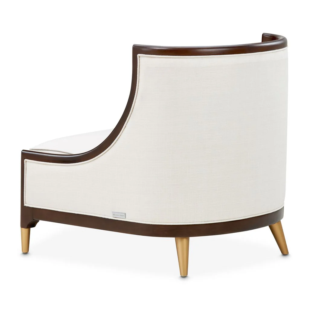 Michael Amini Belmont Place Accent Chair - Cream/Espresso - Image 13