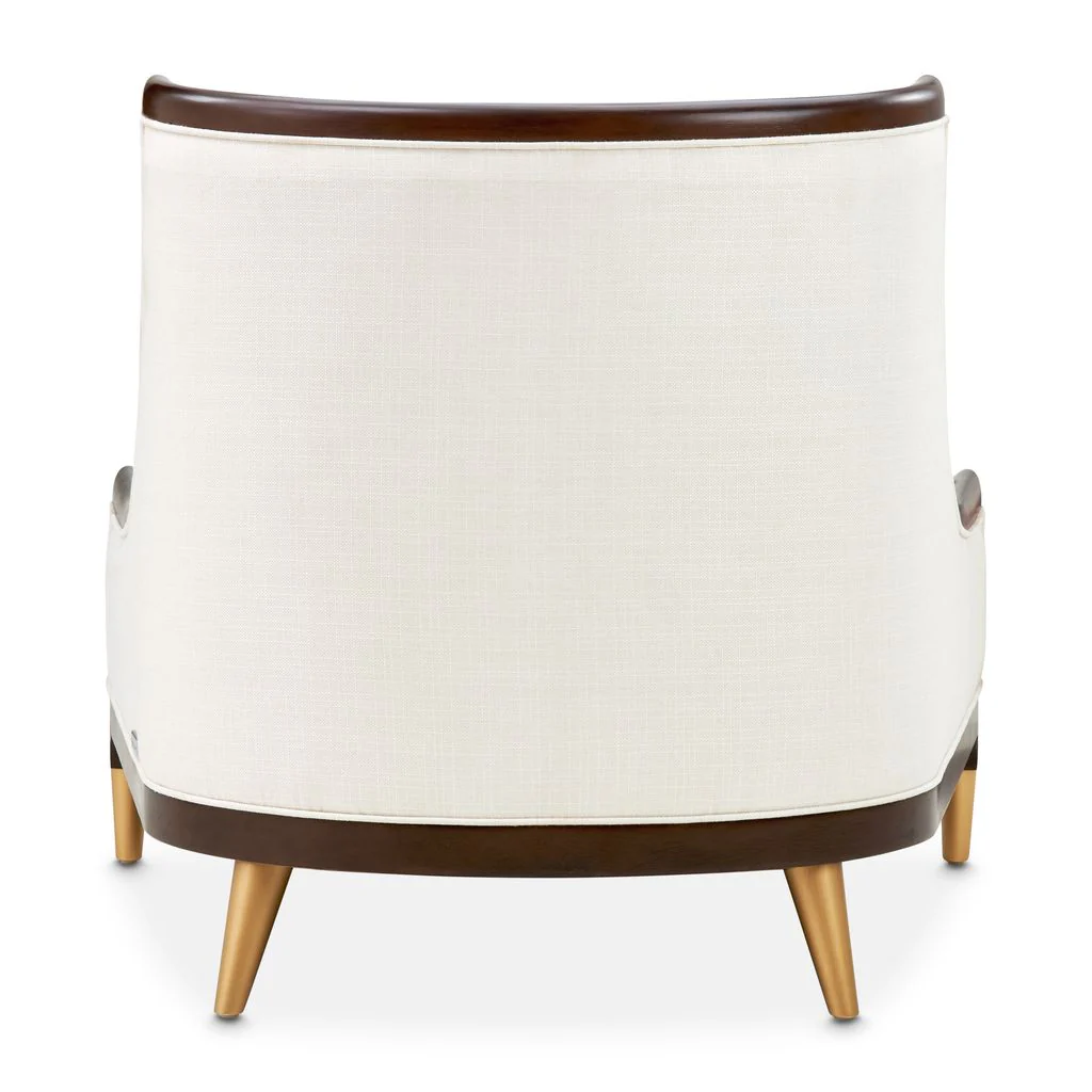 Michael Amini Belmont Place Accent Chair - Cream/Espresso - Image 14
