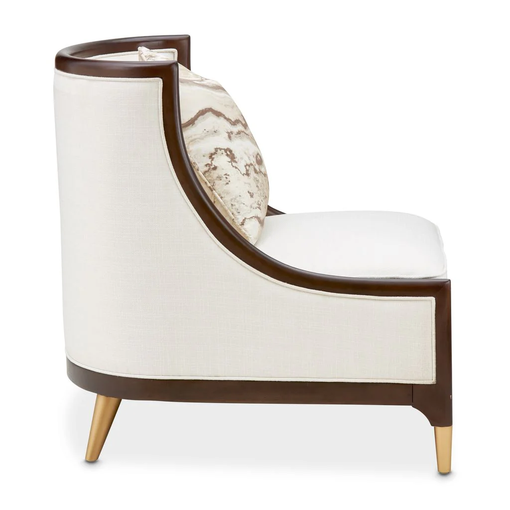 Michael Amini Belmont Place Accent Chair - Cream/Espresso - Image 16