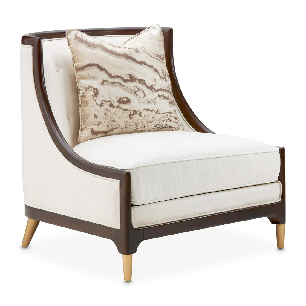 Michael Amini Belmont Place Accent Chair - Cream/Espresso - Image 17