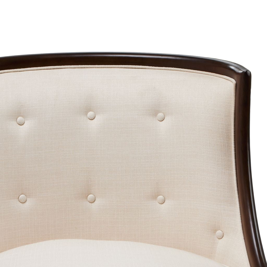 Michael Amini Belmont Place Accent Chair - Cream/Espresso - Image 5