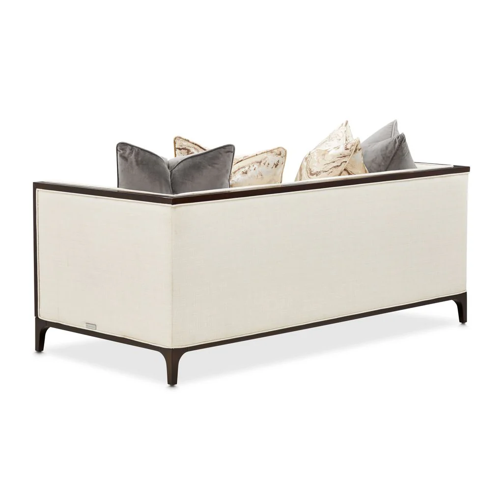 Michael Amini Belmont Place Loveseat - Cream/Espresso - Image 6