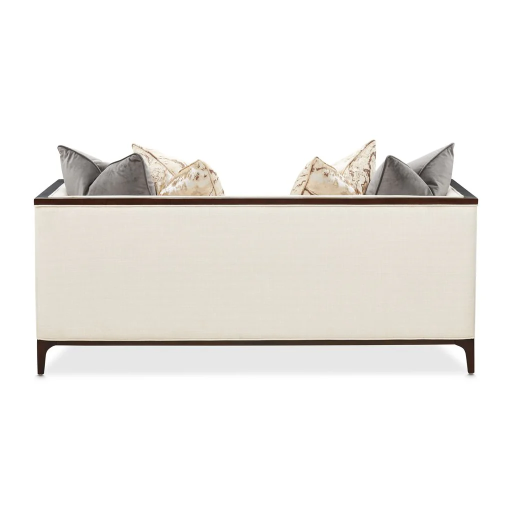 Michael Amini Belmont Place Loveseat - Cream/Espresso - Image 7