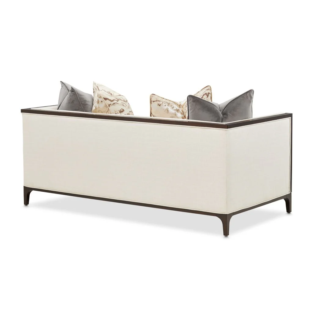 Michael Amini Belmont Place Loveseat - Cream/Espresso - Image 8