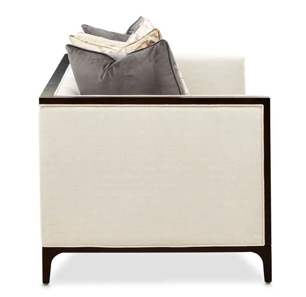 Michael Amini Belmont Place Loveseat - Cream/Espresso - Image 9