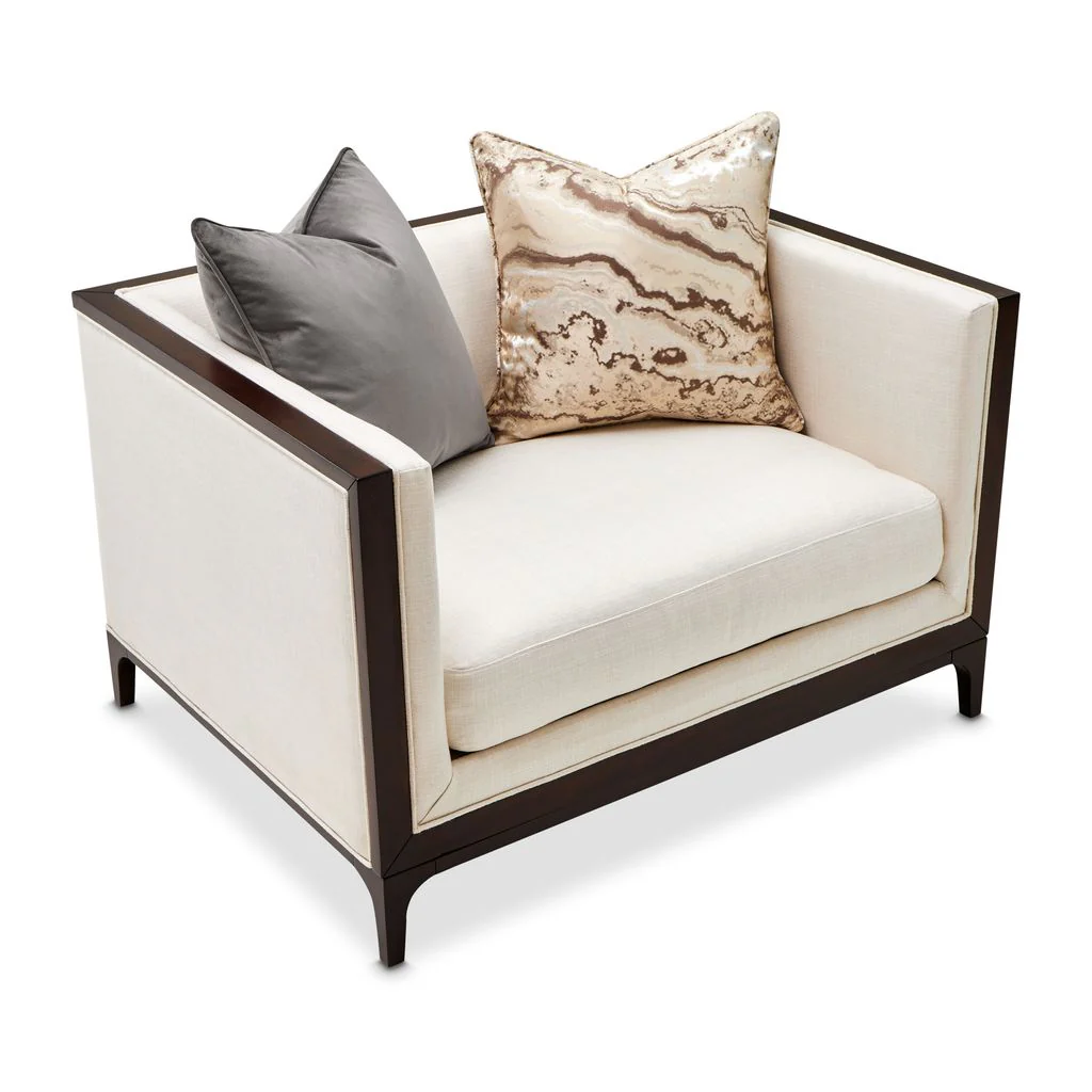 Michael Amini Belmont Place Matching Chair - Cream/Espresso - Image 10