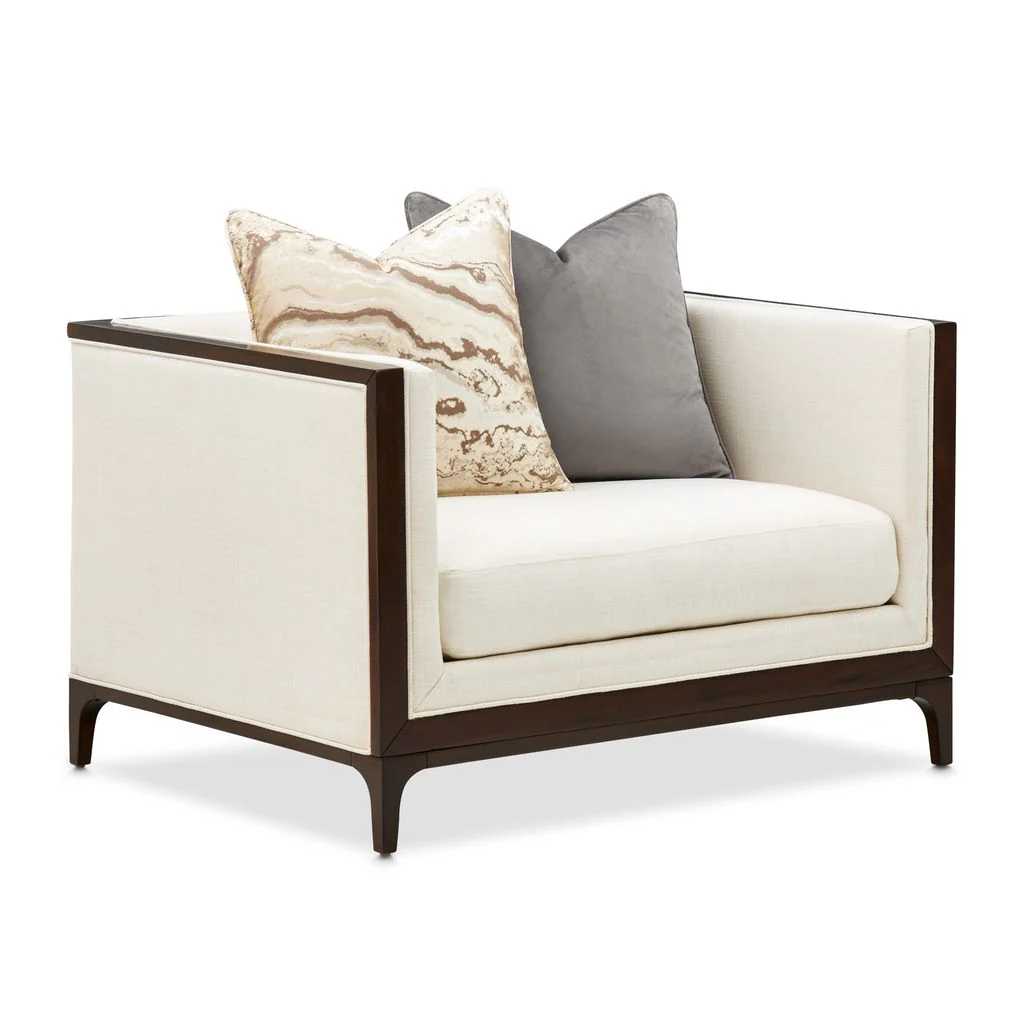 Michael Amini Belmont Place Matching Chair - Cream/Espresso - Image 12