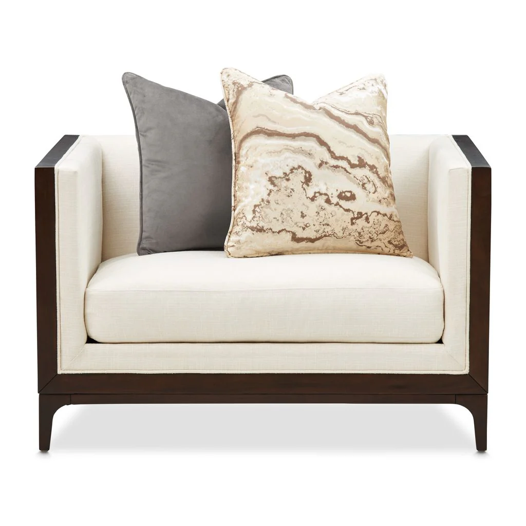 Michael Amini Belmont Place Matching Chair - Cream/Espresso - Image 13