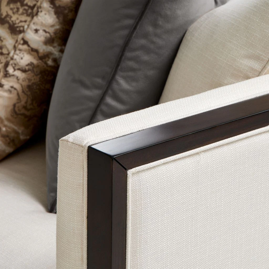 Michael Amini Belmont Place Sofa - Cream/Espresso - Image 11