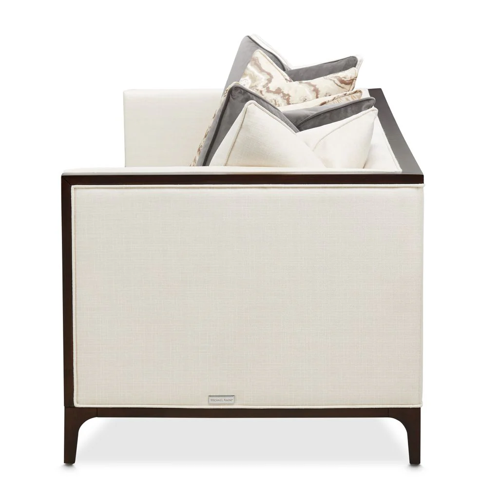 Michael Amini Belmont Place Sofa - Cream/Espresso - Image 5