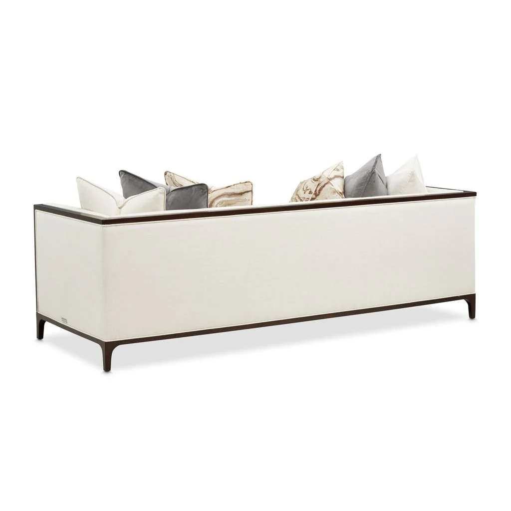 Michael Amini Belmont Place Sofa - Cream/Espresso - Image 6