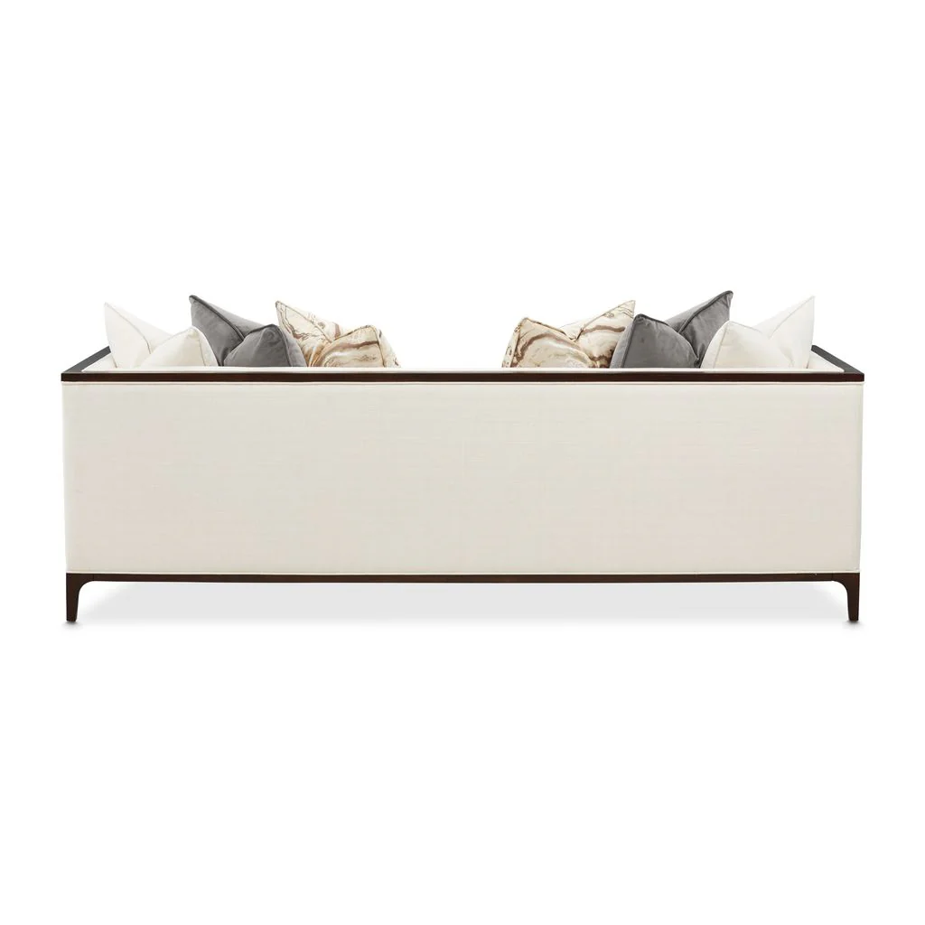 Michael Amini Belmont Place Sofa - Cream/Espresso - Image 7