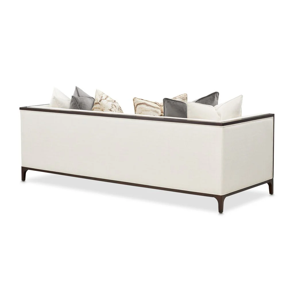 Michael Amini Belmont Place Sofa - Cream/Espresso - Image 8