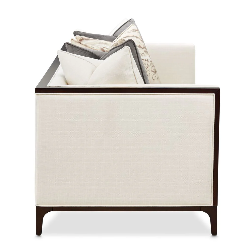 Michael Amini Belmont Place Sofa - Cream/Espresso - Image 9