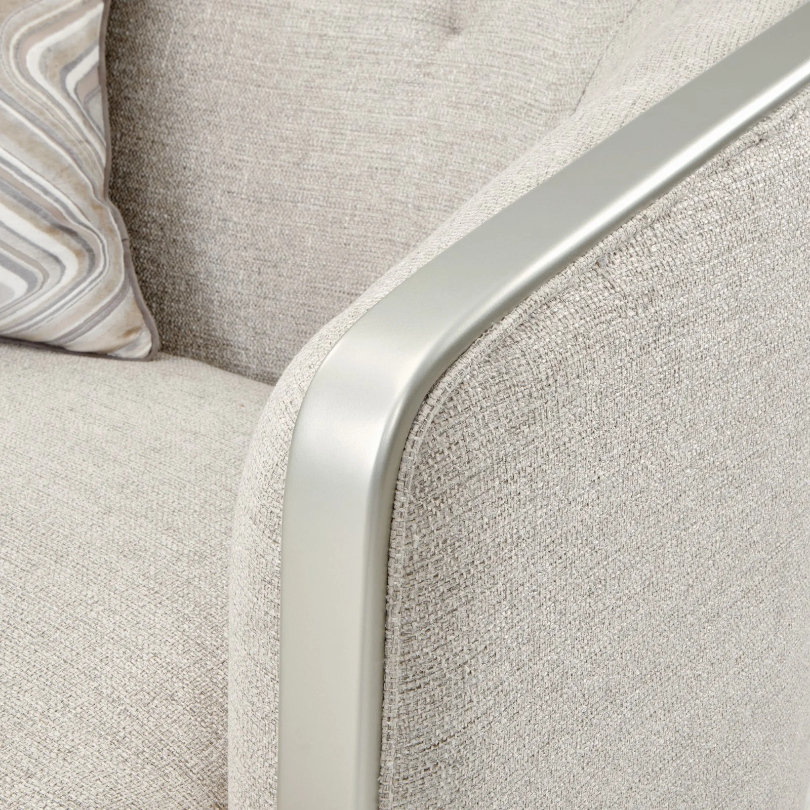 Michael Amini Camden Court Chair and Half - Flax/Platinum - Image 12