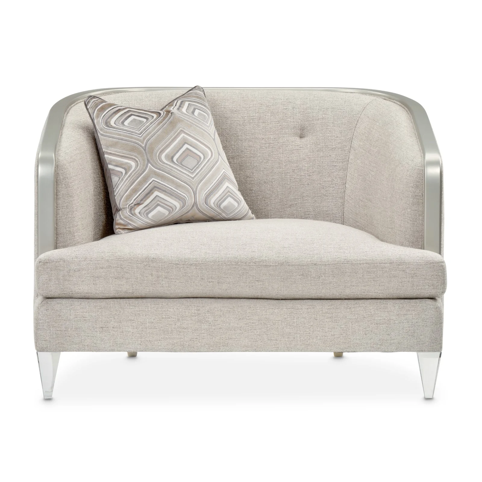 Michael Amini Camden Court Chair and Half - Flax/Platinum - Image 2