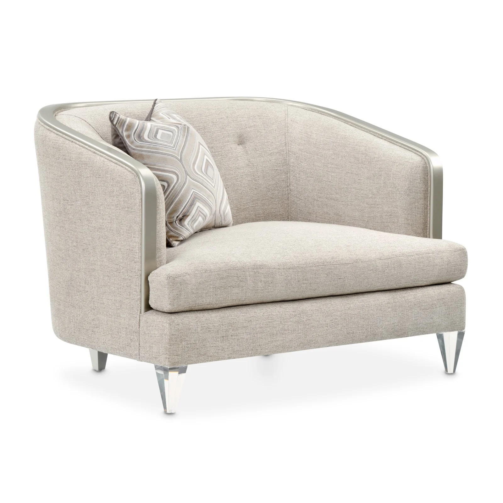 Michael Amini Camden Court Chair and Half - Flax/Platinum - Image 3