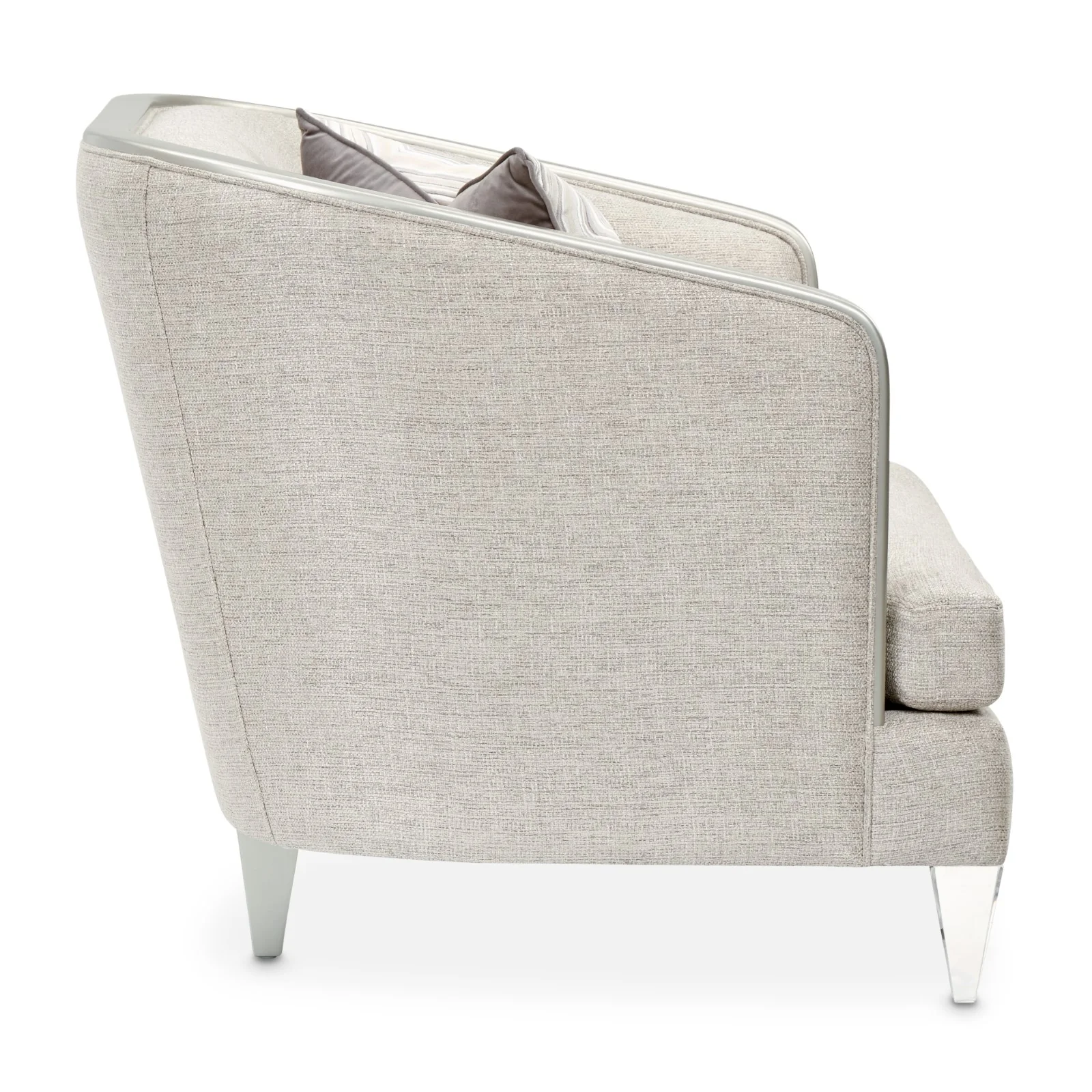 Michael Amini Camden Court Chair and Half - Flax/Platinum - Image 4