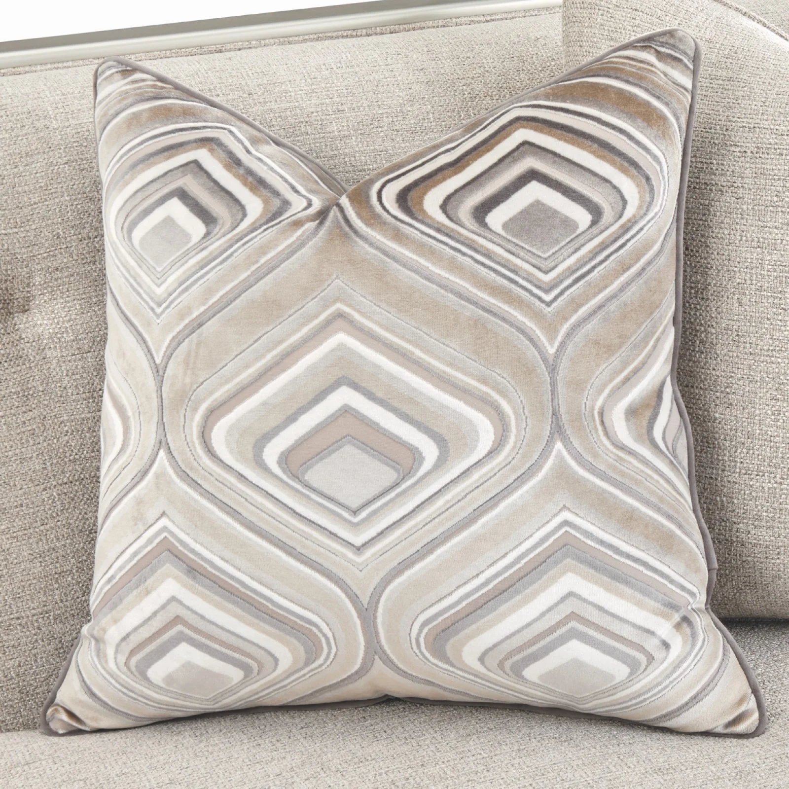 Michael Amini Camden Court Sofa - Flax/Platinum - Image 12