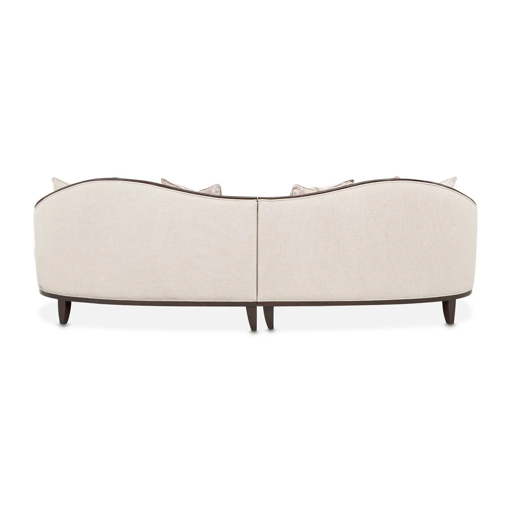 Michael Amini Camellia Field 2-Piece Chenille Sofa - Linen/Warm Pecan - Image 3