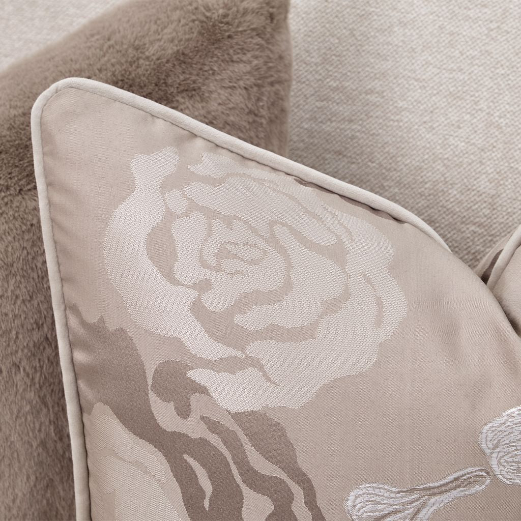Michael Amini Camellia Field 3-Piece Chenille Sofa - Linen/Warm Pecan - Image 13