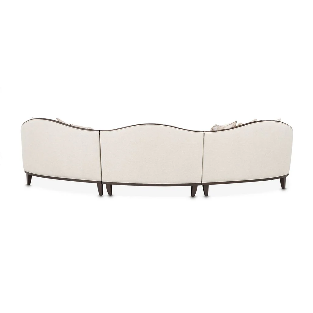 Michael Amini Camellia Field 3-Piece Chenille Sofa - Linen/Warm Pecan - Image 3