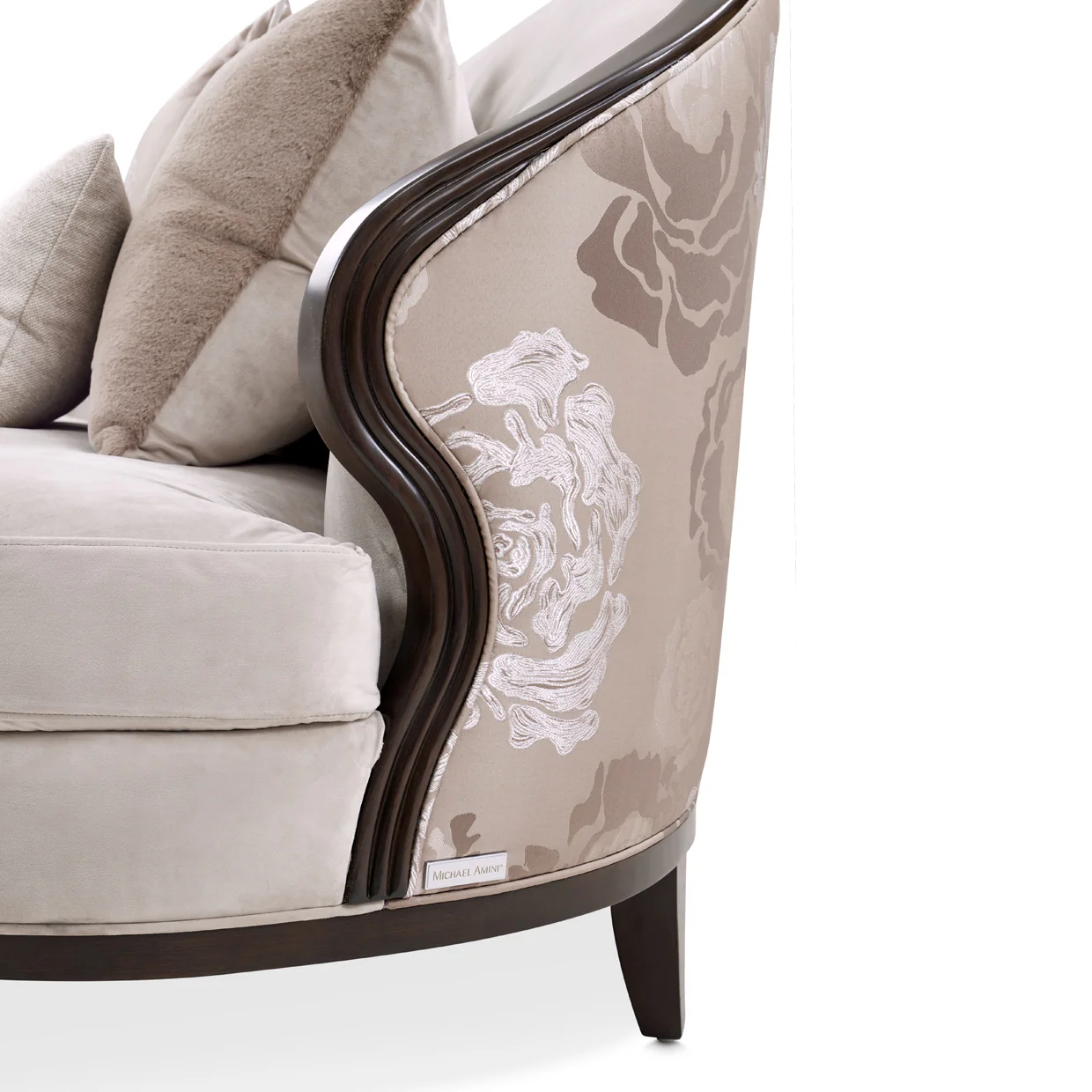 Michael Amini Camellia Field Caramel Asymmetrical Sofa Cornsilk Caramel - Image 6