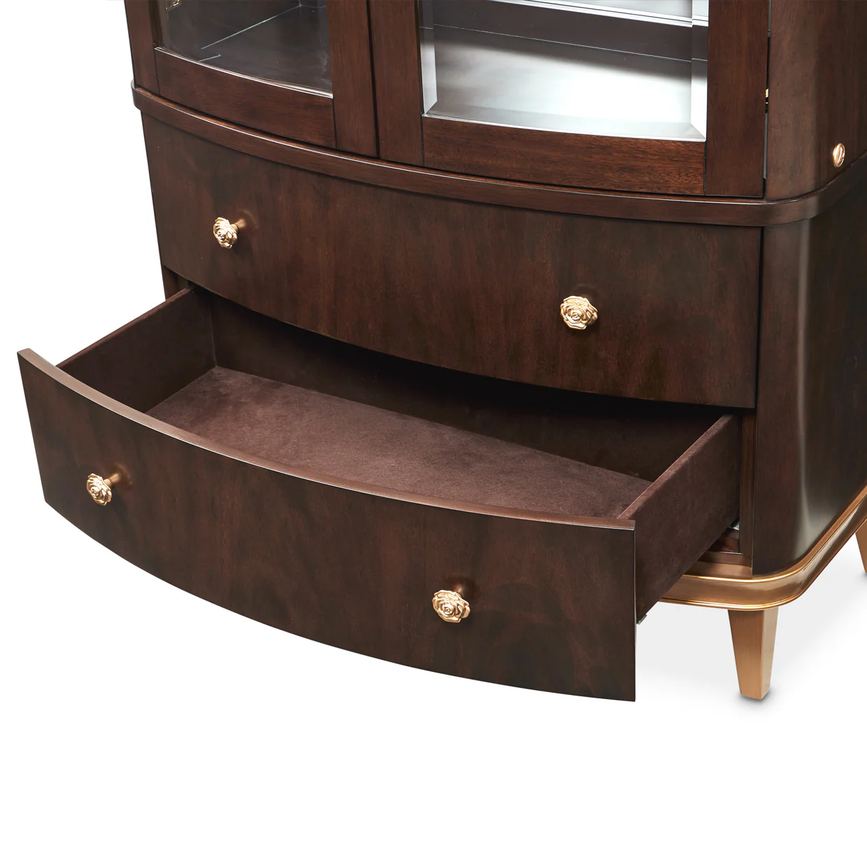 Michael Amini Camellia Field Caramel Display Cabinet - Image 4