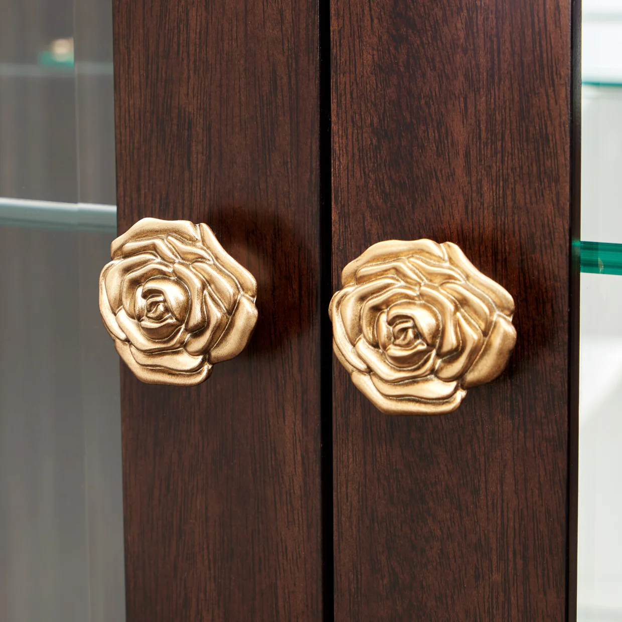 Michael Amini Camellia Field Caramel Display Cabinet - Image 7