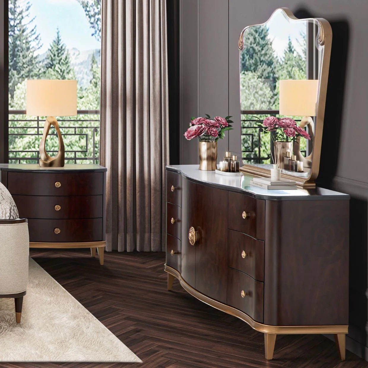 Michael Amini Camellia Field Caramel Dresser - Image 5