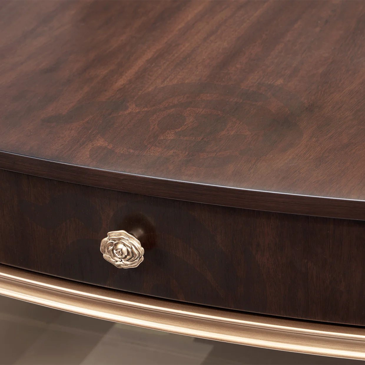 Michael Amini Camellia Field Caramel Oval Cocktail Table - Image 5