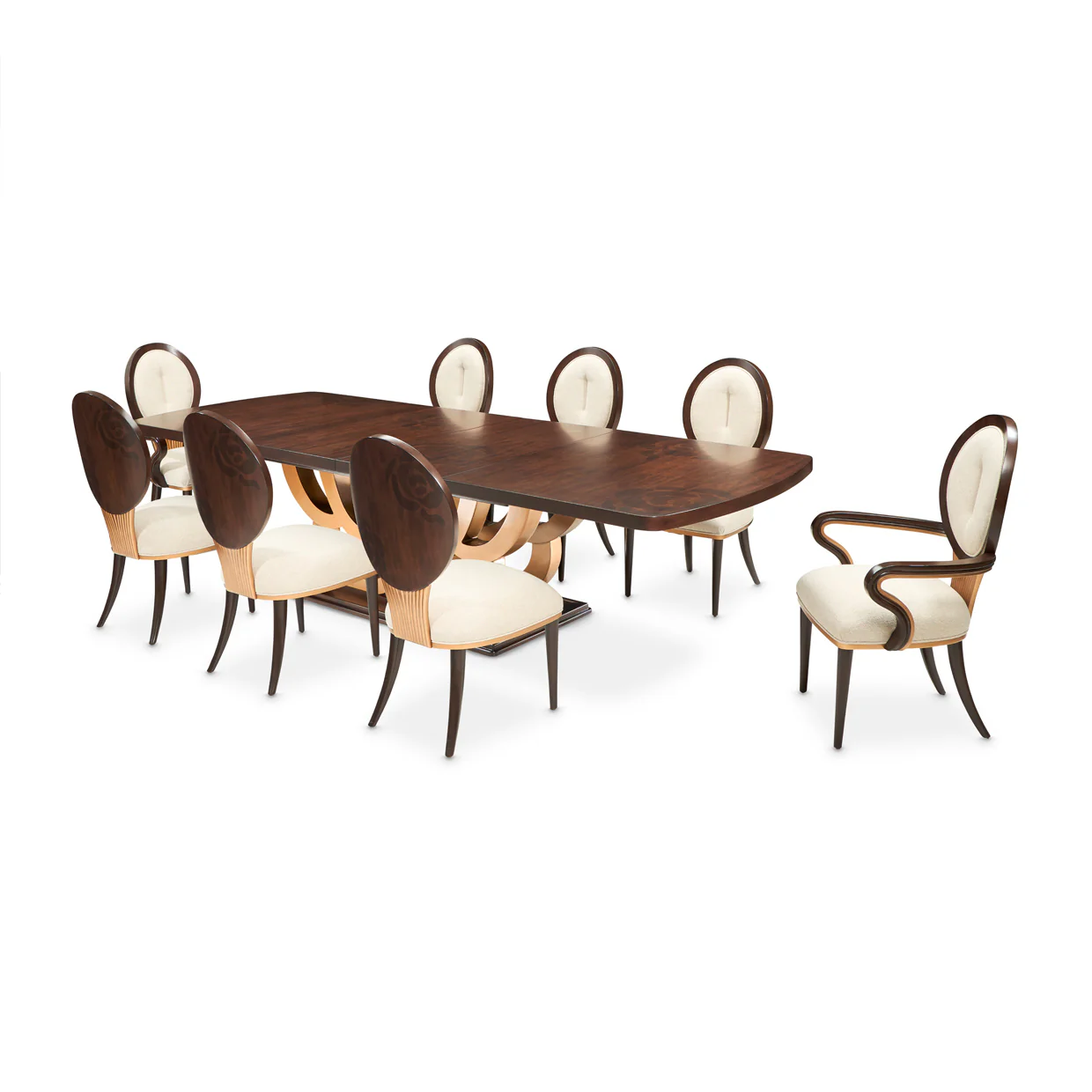 Michael Amini Camellia Field Caramel Pedestal Dining Table - Image 8